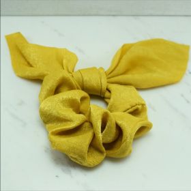 кадифено скрънчи с панделка в жълто