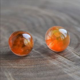 обеци в оранжево , златно и черно