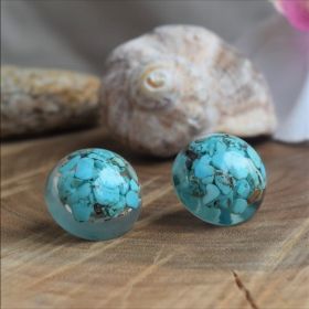 обеци  от смола и камъчета Тюркит